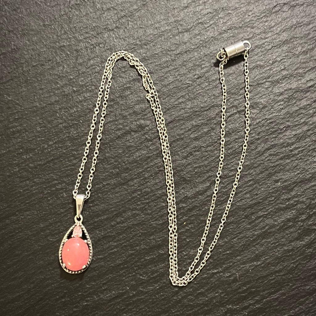 Pink Fluorite And Rose Quartz 20” Necklace